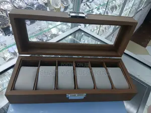 Dark Brown Classy Unisex 6 Slots Watch Organisers