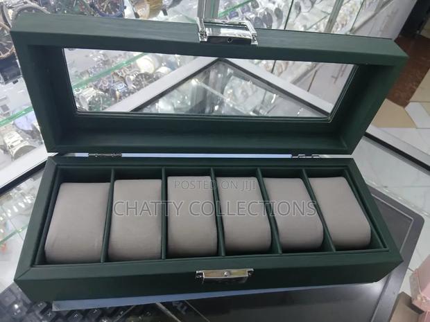 Jungle Green Classy Unisex 6 Slots Watch Organisers