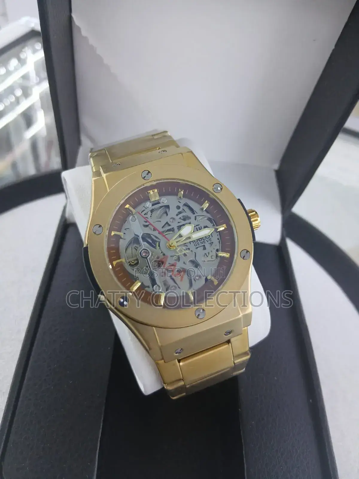 Gold With Brown Ring Men's Stainless Hublot Automatic Watches