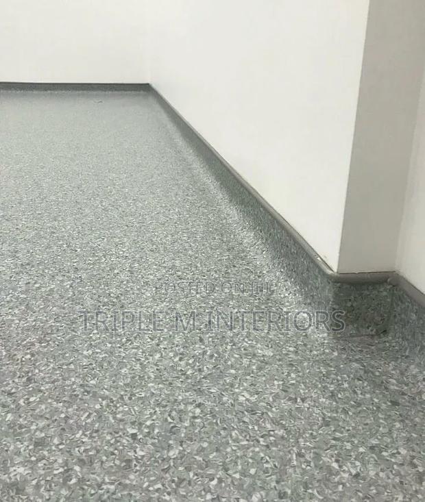 High Strength Vinyl Mkeka Mbao Terrazzo Style