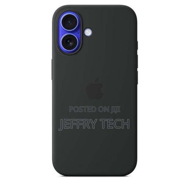iPhone 16 Silicone Phone Case Black Phone Cover Screen and Camera Prot
