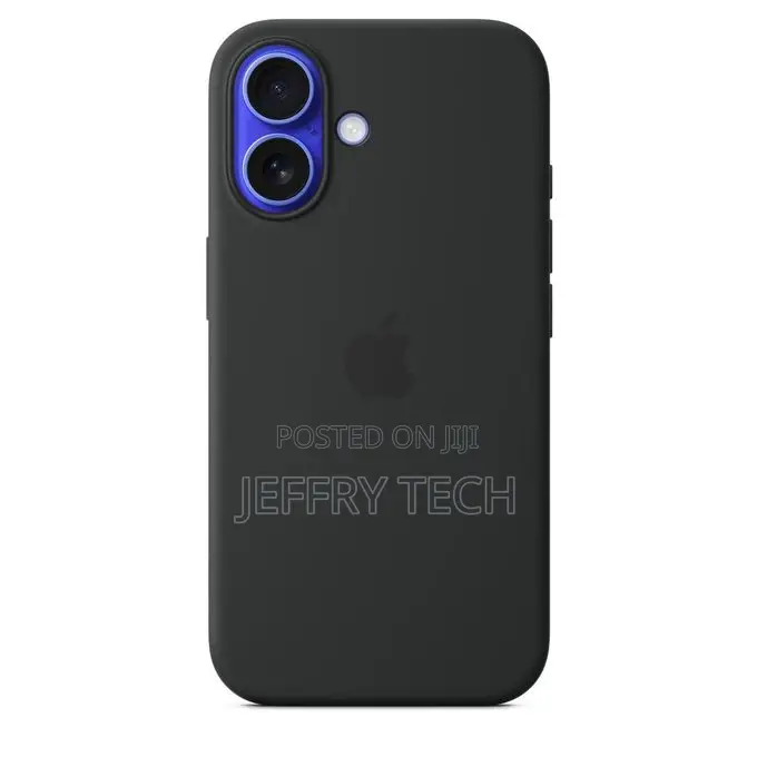 iPhone 16 Silicone Phone Case Black Phone Cover Screen and Camera Prot