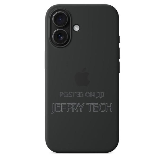 iPhone 16 Silicone Phone Case Black Phone Cover Screen and Camera Prot - thumbnail 2