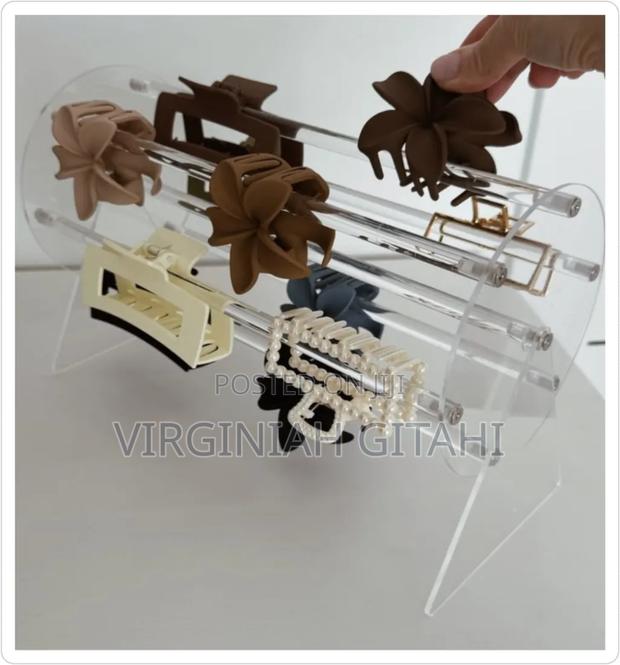 360°Rotating Acrylic Headband Holder/Claw Clip Organizer - thumbnail 2