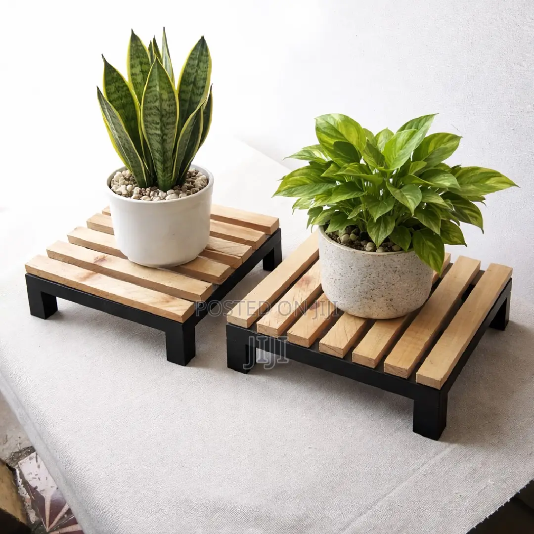 Modern Cypress Wood Plant Stand 30x30cm