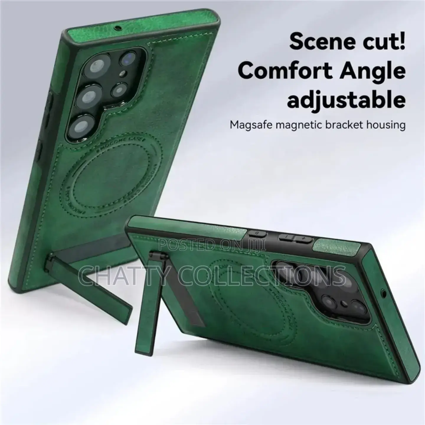 Magnetic Leather Phone Case With a Stand