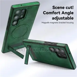 Magnetic Leather Phone Case With a Stand