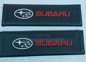 2pc Subaru Safety Belt Branded Cloth Protector Scratch Guards Pad