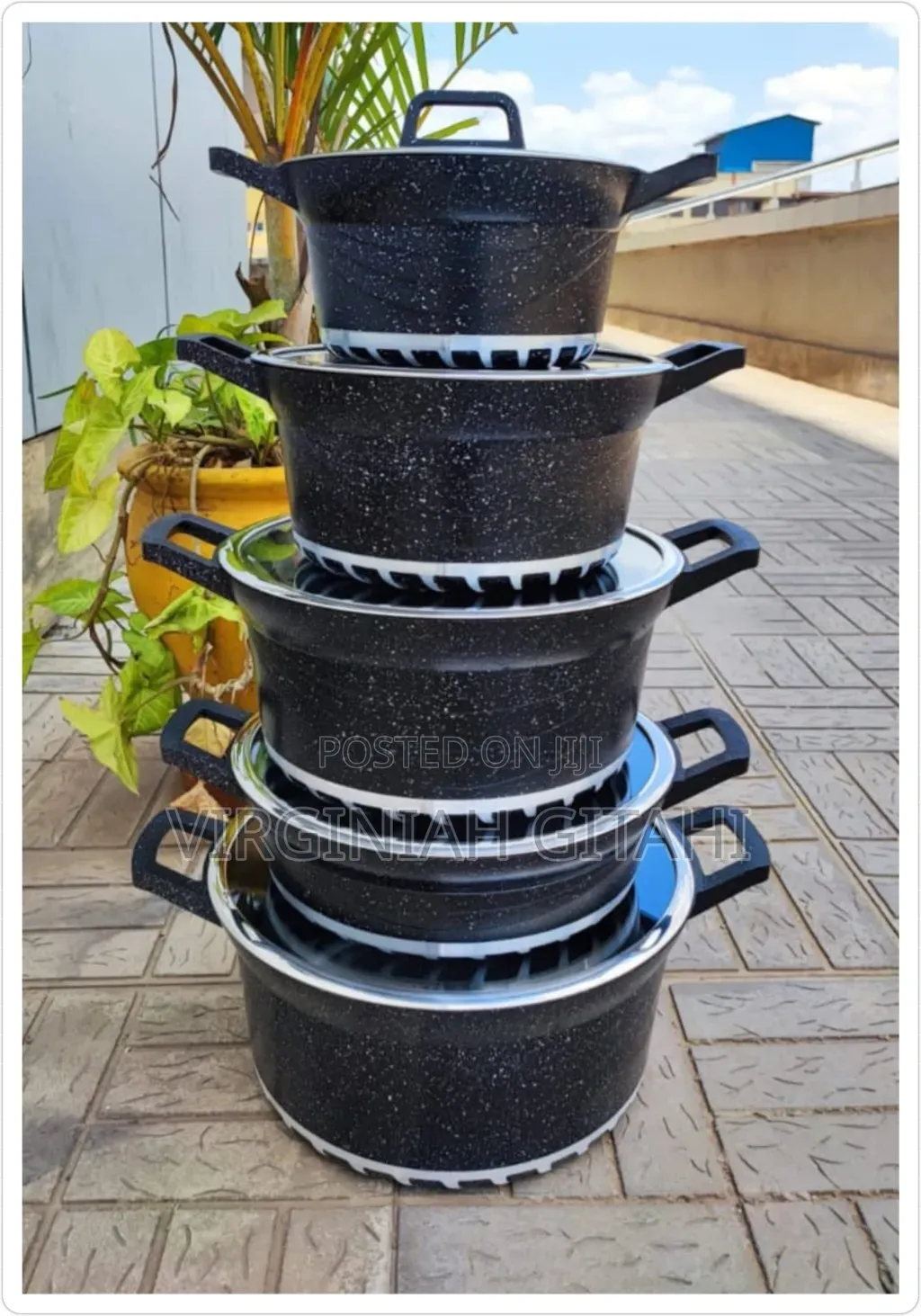 10pc Cookware Set Nonstick Granite Sufuria