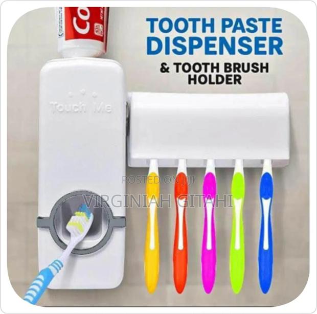 Toothpaste Dispenser Toothbrush Holder