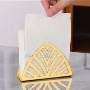 Gold Stainless Steel Metallic Serviette Holder