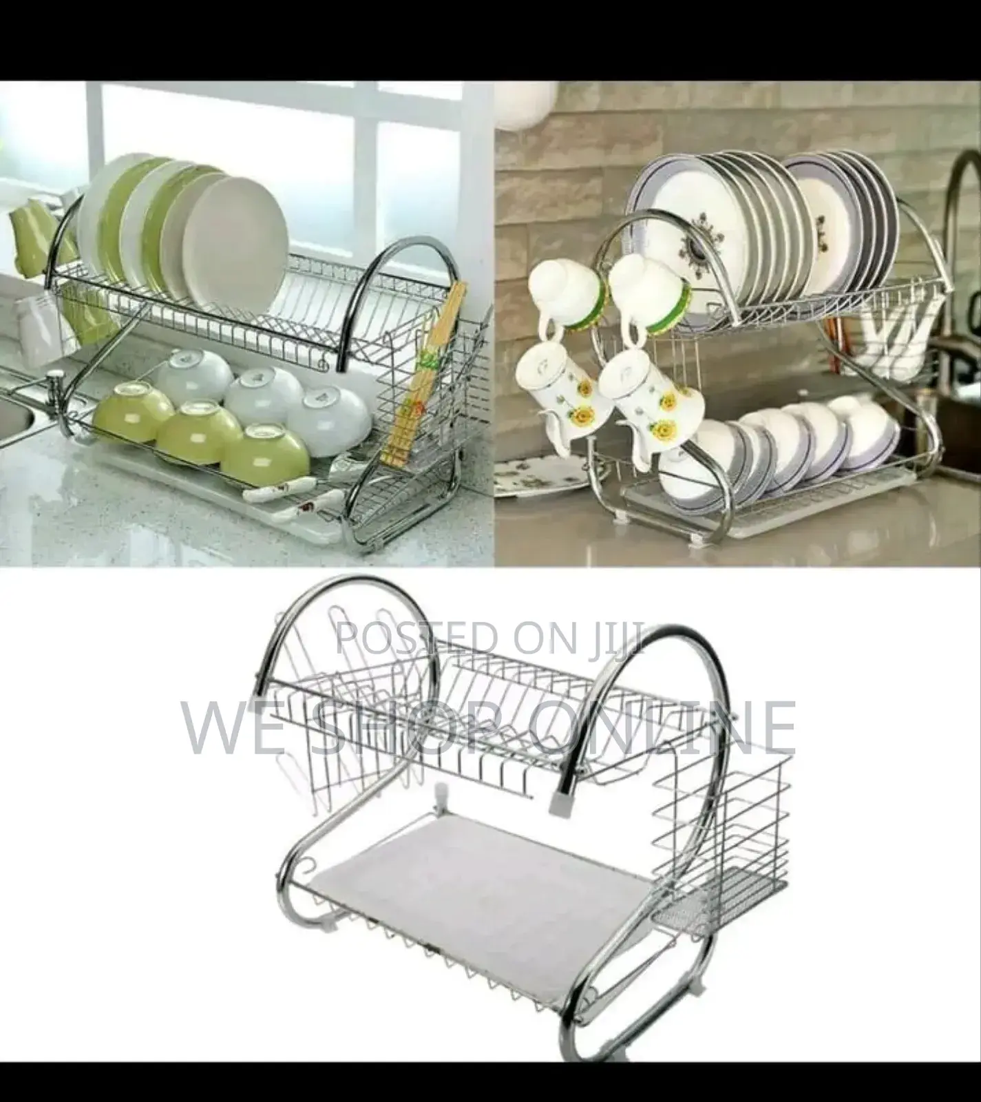 2 Layer Stainless Steel Dish Rack