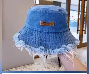 Free Size Blue Denim Unisex Bucket Hat