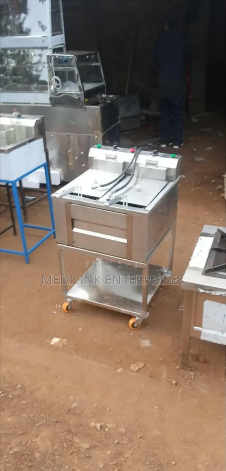 Commercial Kitchen Deep Double Fryer 17*17l