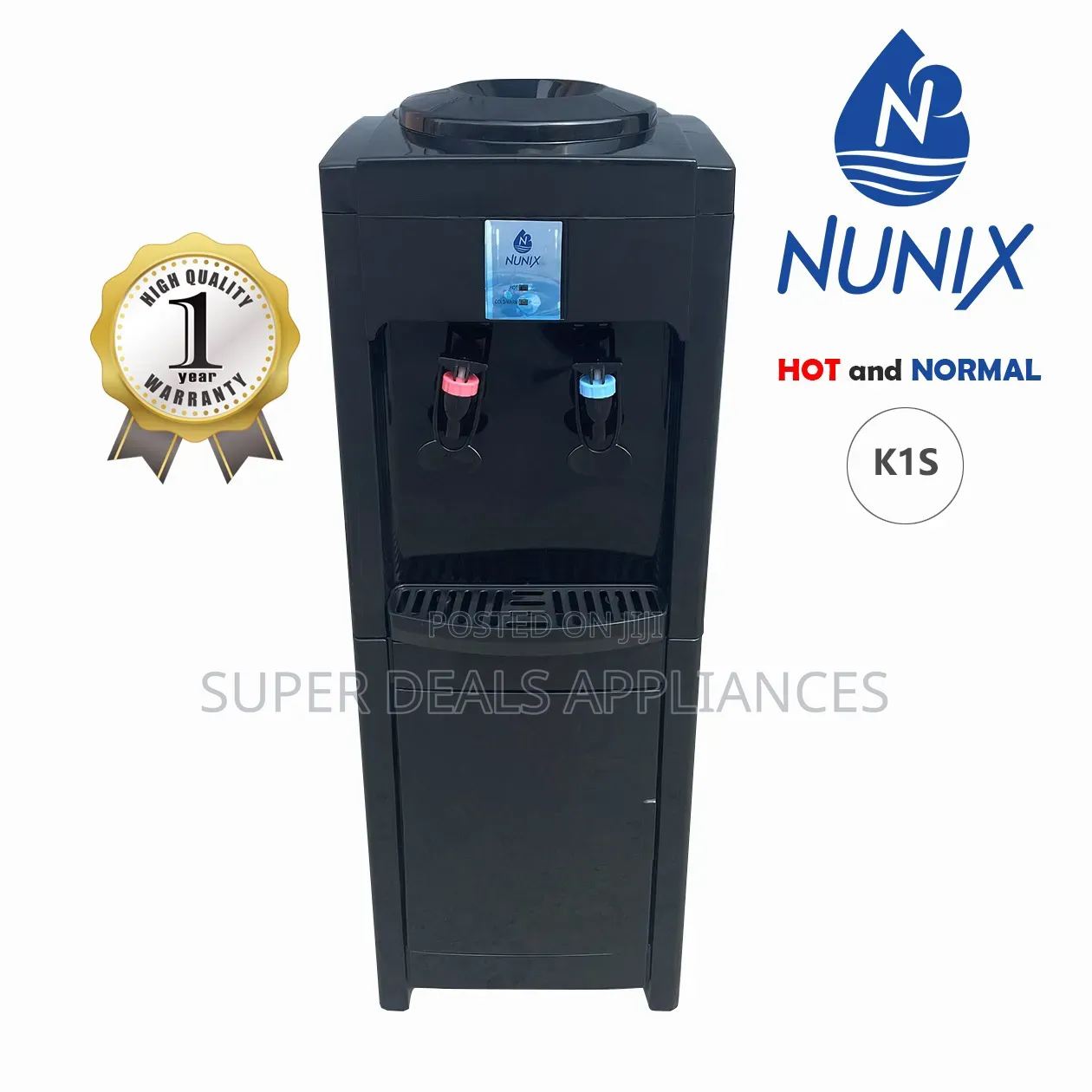 Black Nunix K1s Hot Normal Water Dispenser