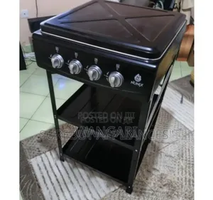 Coloue Black Nunix Full Gas Cooker With Shelves