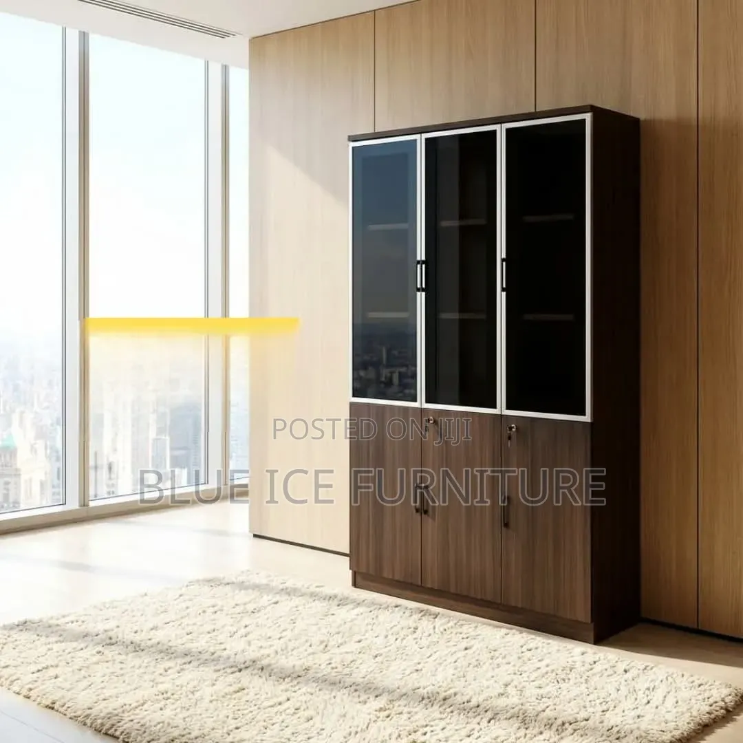 Executive 3door Wooden Cabinet With Glass Front
