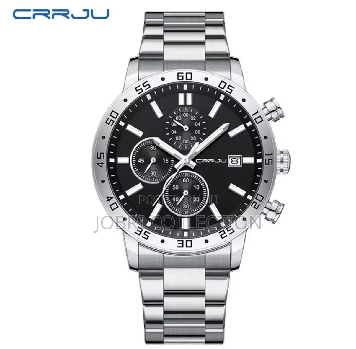 Black Face Crrju Gents Full Chronograph Watch
