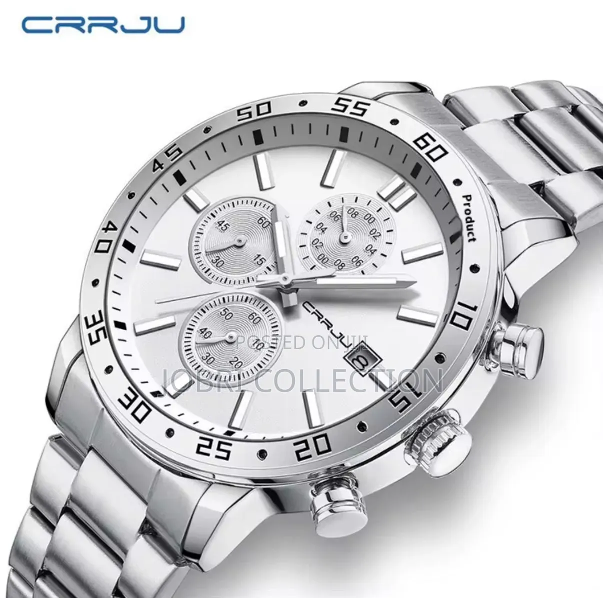 White Face Crrju Full Chronograph Watch for Men