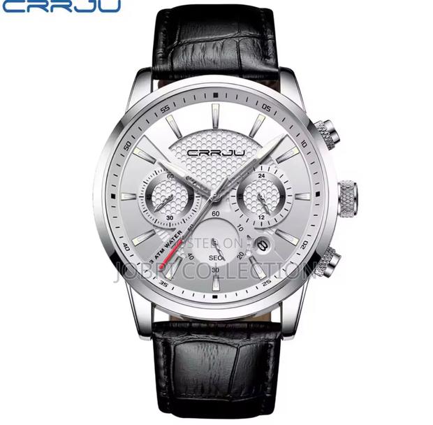 Crrju Full Chronograph Gents Leather Black Watch