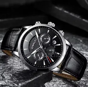 Crrju Full Chronograph Gents Leather Black Watch