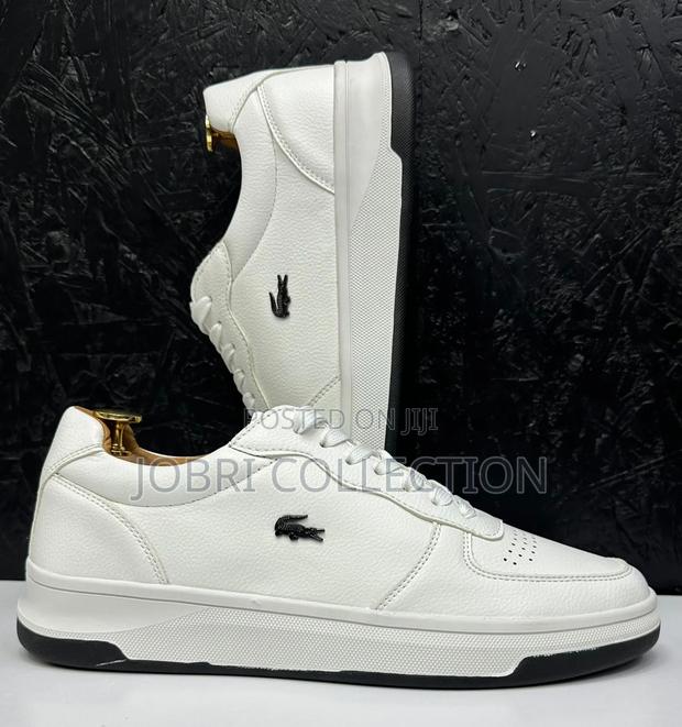 High Quality Blue and White Lacoste Leather Casual Sneakers - thumbnail 2