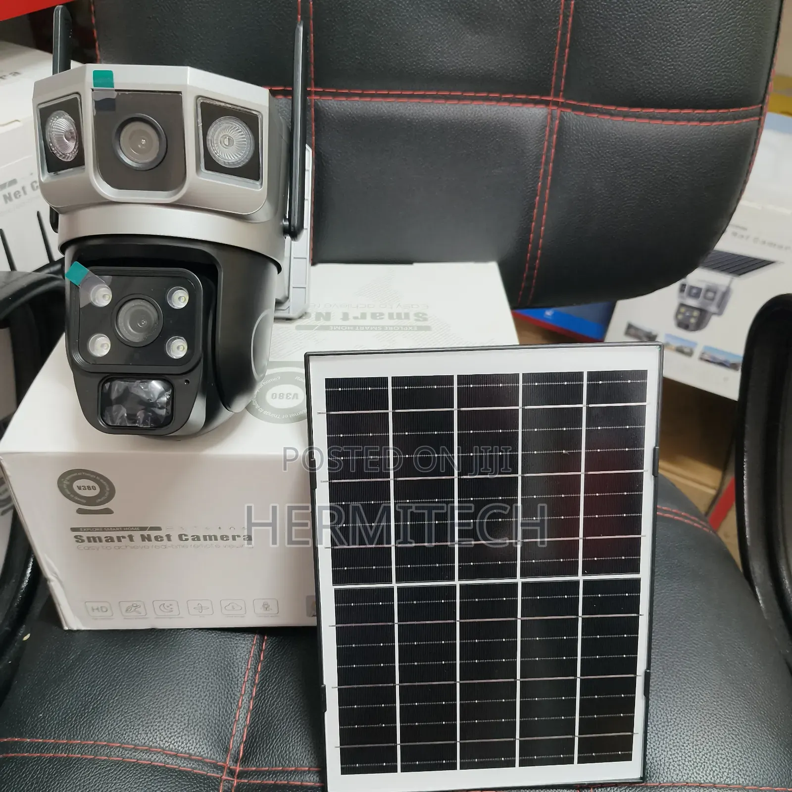 Solar Powered CCTV Cameras Outdoor Use Dual Lens CCTV