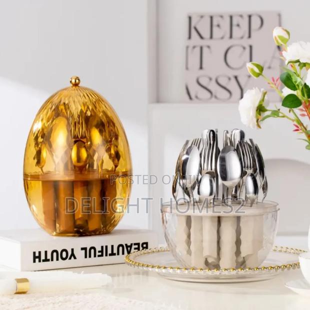24pcs Cutlery Set With Egg-Shaped Organizer_cu