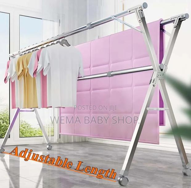Stainless Steel Foldable and Extendable Clothes Drying Rack Upto 2.4m) - thumbnail 8