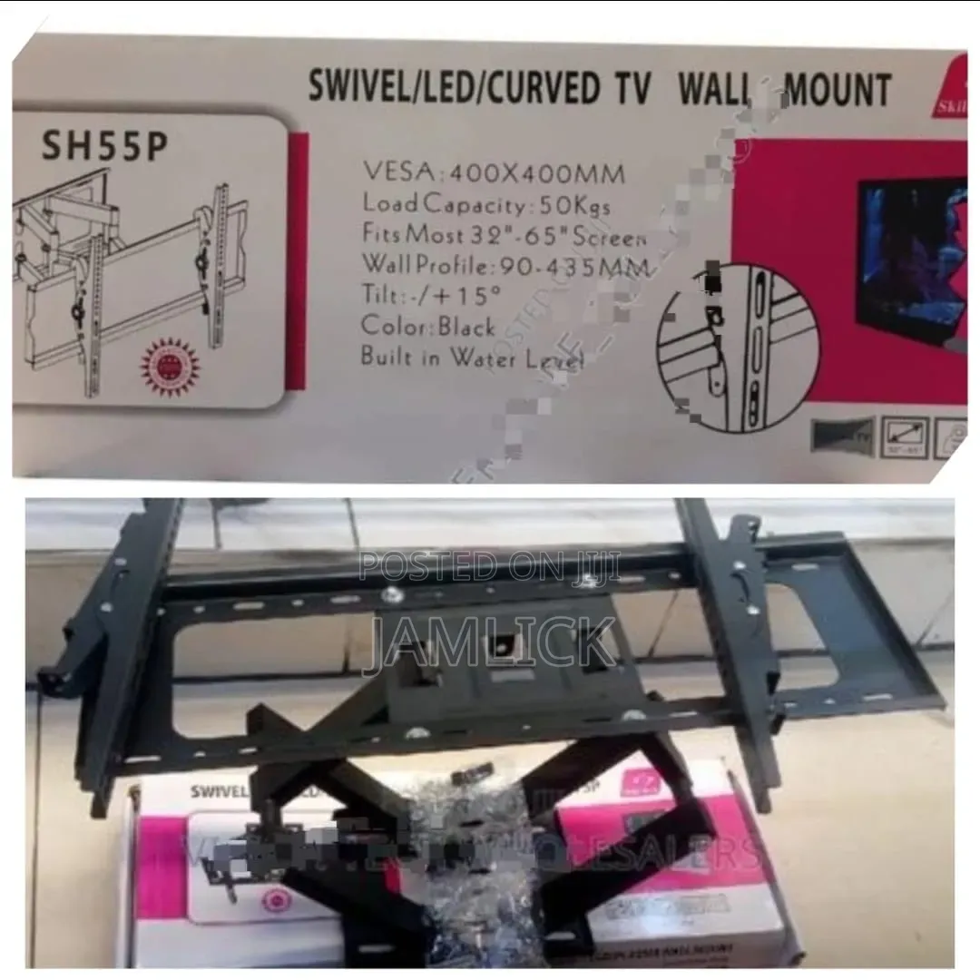 32”-65” Heavy Duty Double Arm Rotating Tv Wall Bracket –Aw
