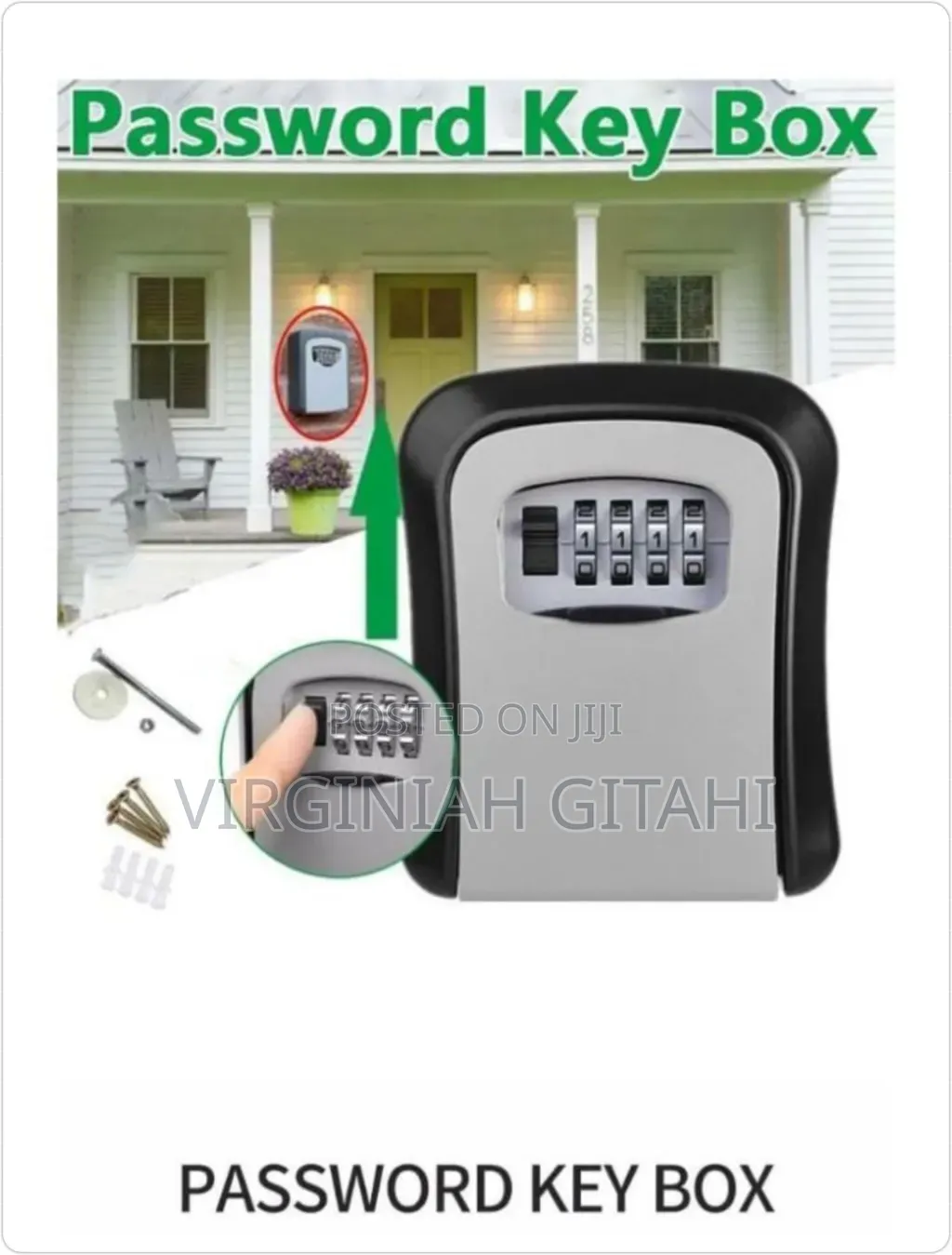 Plastic Wall-mounted Key Lock Box 4-digit Combination Key Safe Box