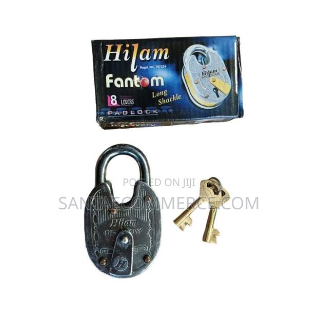 Securemax 80mm Heavy-Duty Brass Padlock With Long Shackle Dual Keys - main view