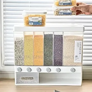 6-Compartment Wall-Mounted Dry Food Dispenser.