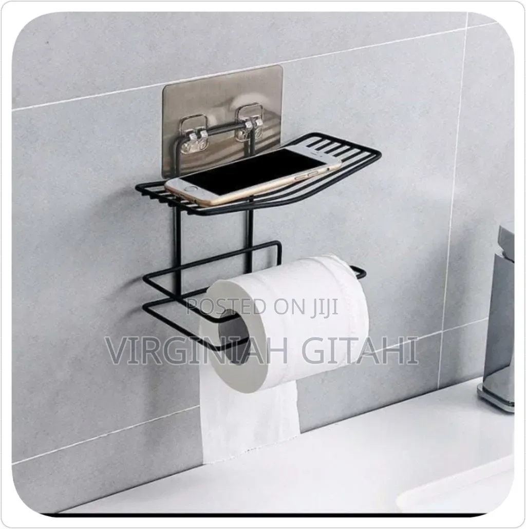 Wall Mounted Tissue Holder With Rack