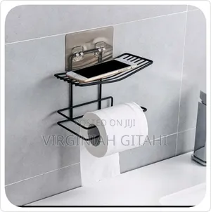 Wall Mounted Tissue Holder With Rack