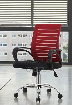 Office Chair : Red Ergonomic Home Office Mid-back Chair