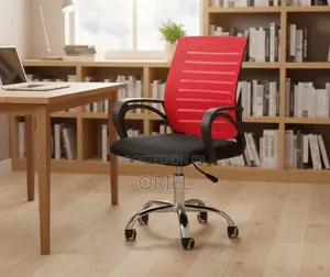 Office Chair : Red Ergonomic Home Office Mid-back Chair