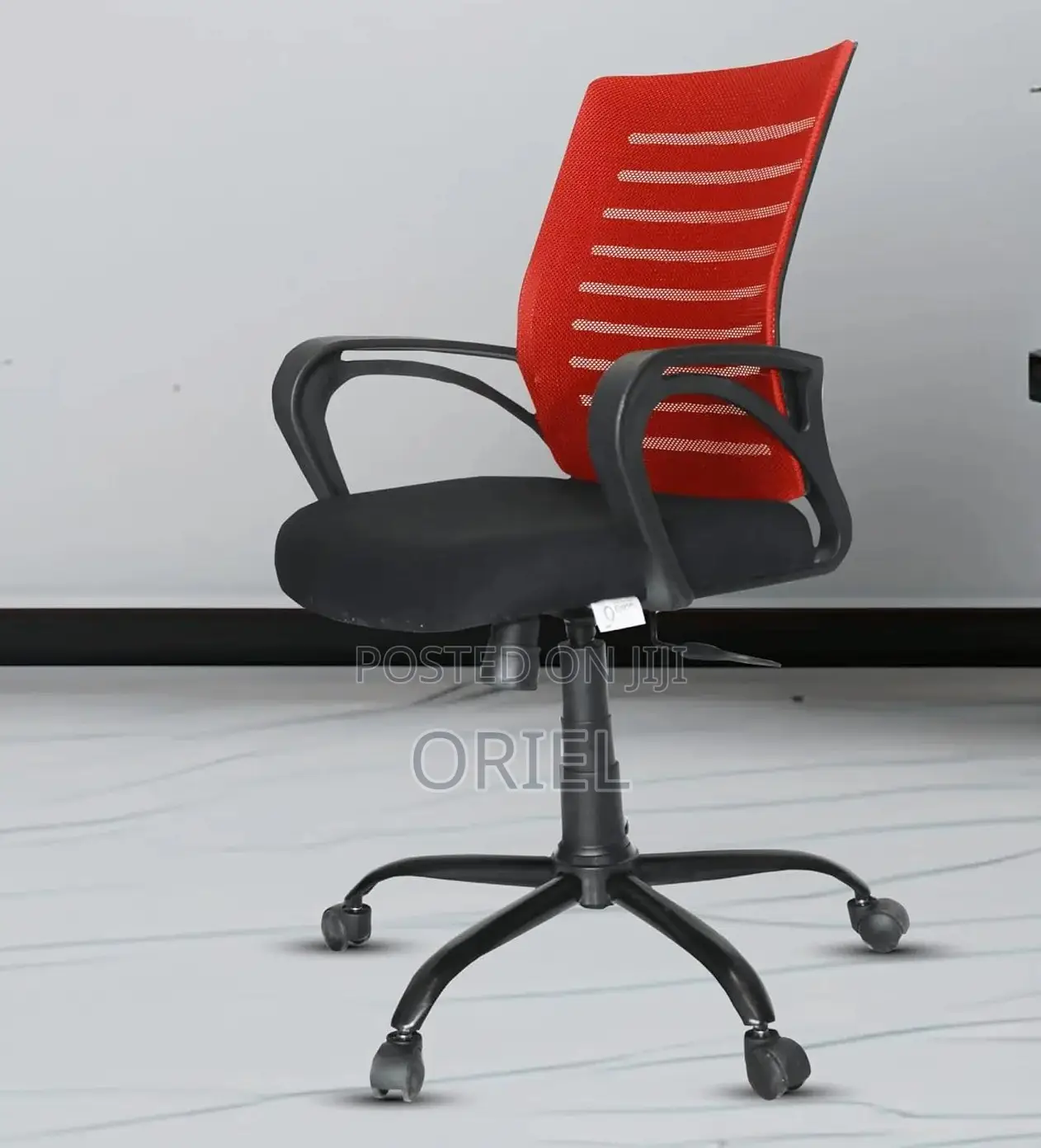 Office Chair : Red Ergonomic Home Office Mid-back Chair