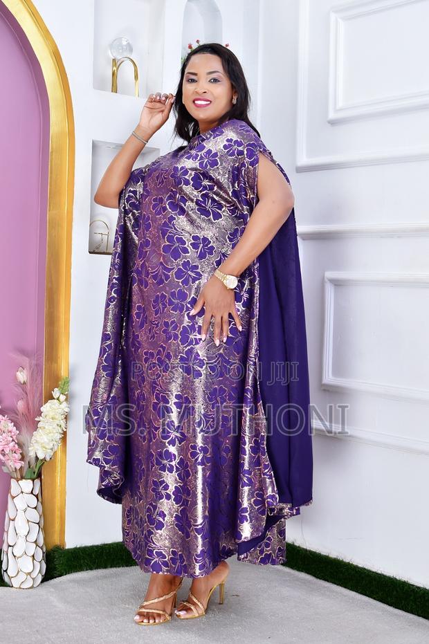 Classy Silky Satin Free-Size Flowing Boubou Kaftan Dress