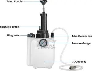3l Manual Brake Fluid Bleeder Kit With 1l Brake Fluid Extractor