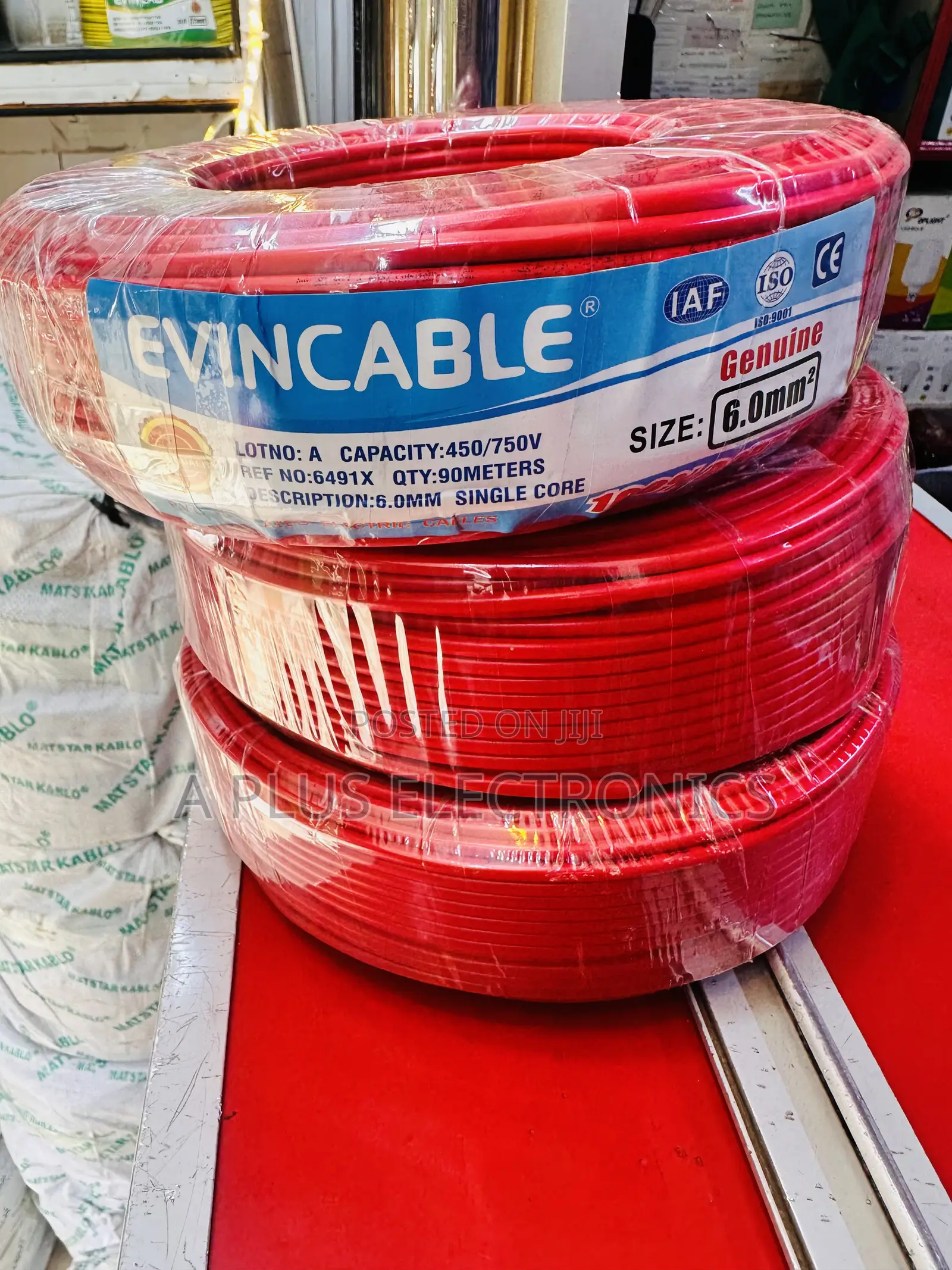 Evincable 6.0mm Red Single Core Wiring Cable 90m – Premium Power Cable