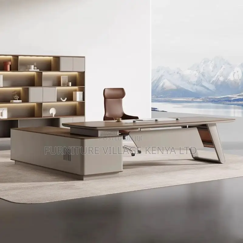 Office Desk ; Executive Office Desk With Locking Cabinet