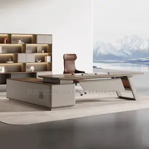 Office Desk ; Executive Office Desk With Locking Cabinet