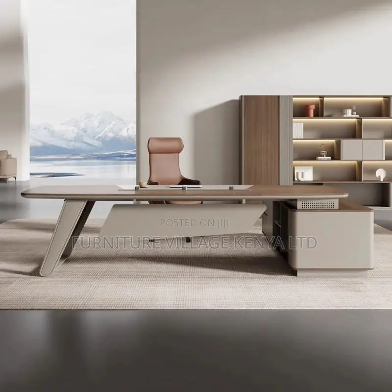 Office Desk ; Executive Office Desk With Locking Cabinet