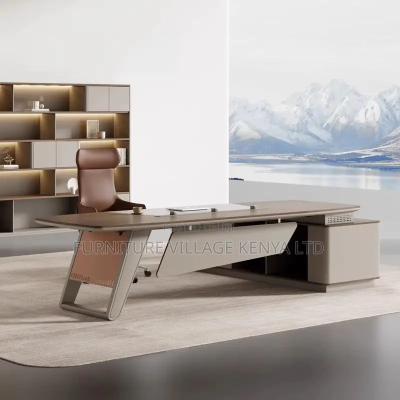 Office Desk ; Executive Office Desk With Locking Cabinet