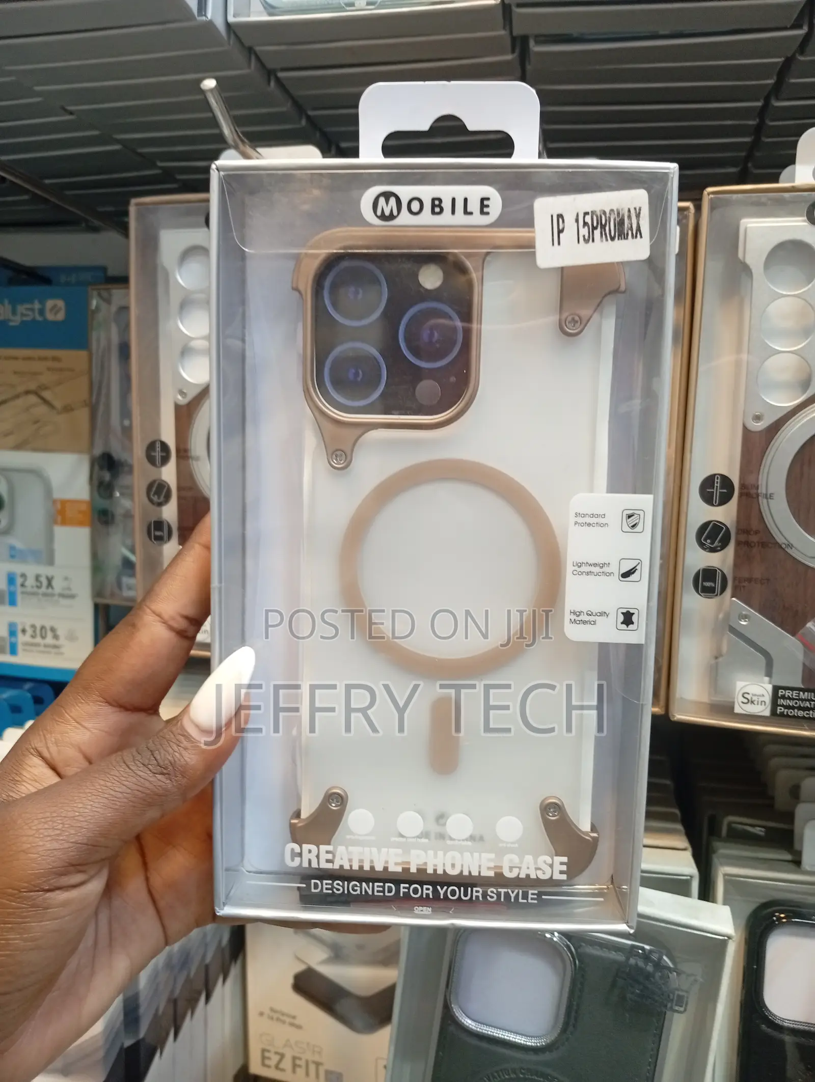 Metallic Bezel Magsafe Phone Case for the iPhone 15 Pro Max.