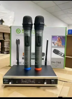 Omax Dual Channel Uhf Wireless Microphone System-Dh-744