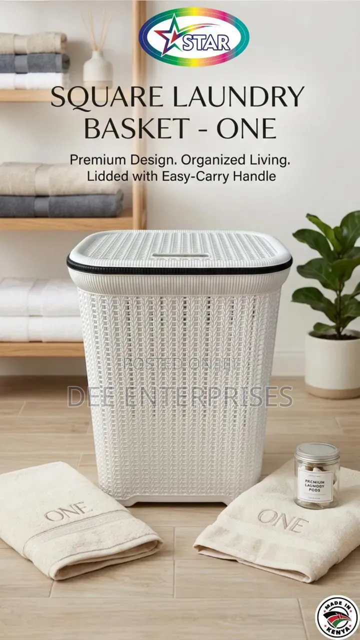 Square Laundry Basket With Lid