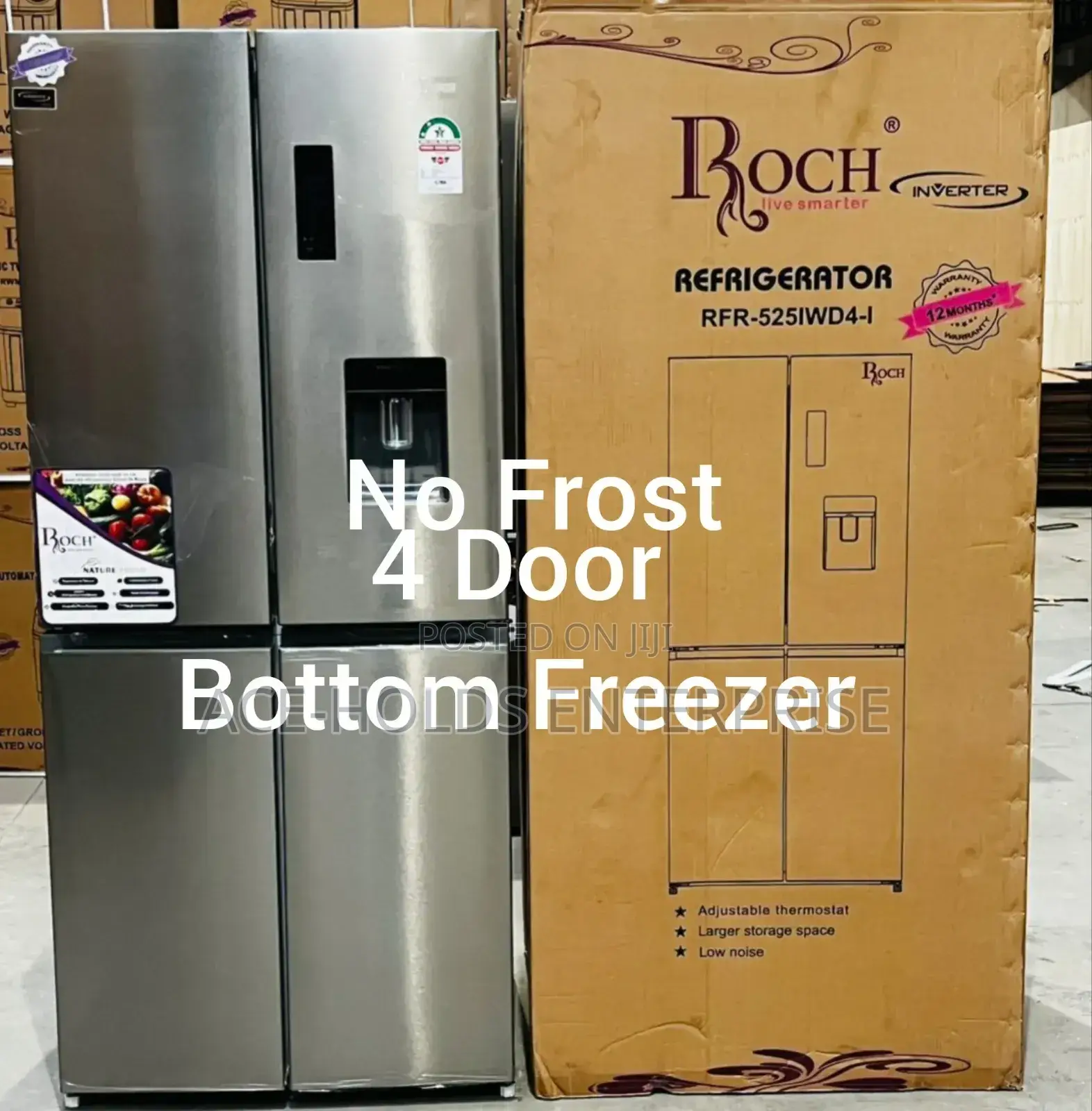 Roch 4 Door 434 Litre -(525iwd4-I) Fridge With External Dispenser