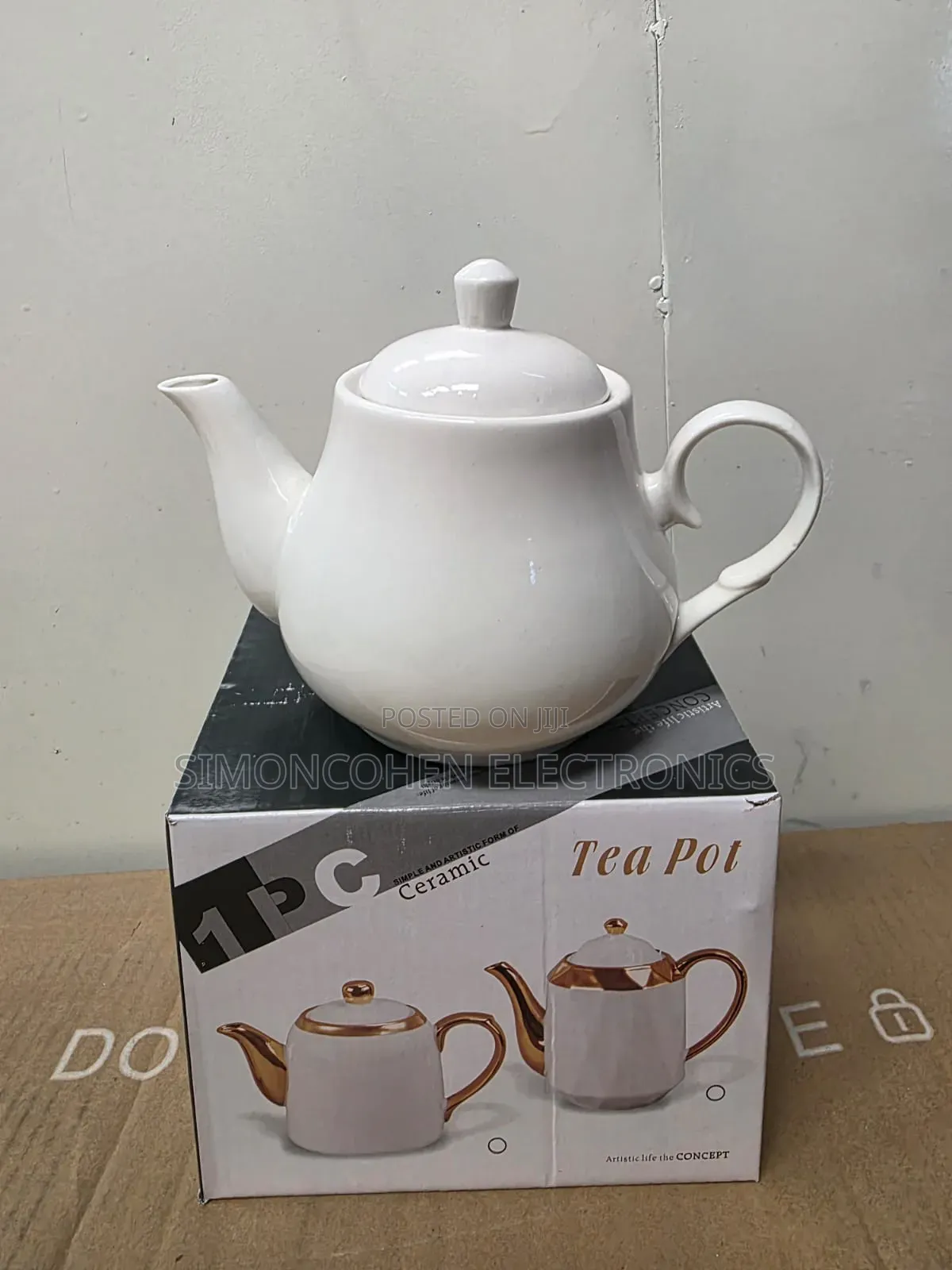 1l White Ceramic Tea Pot